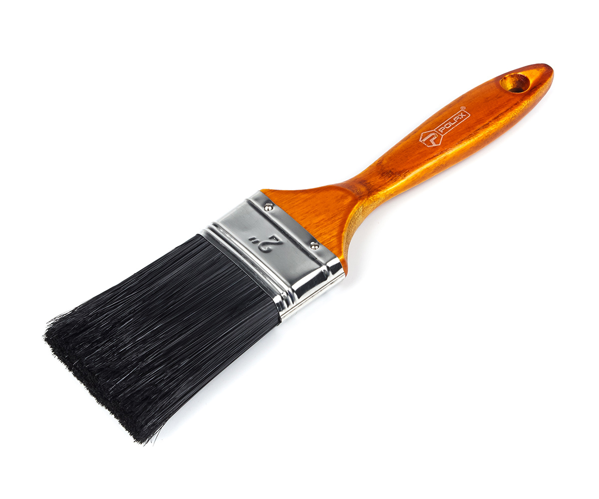 Пензель "Лакра" 2,5"/63мм, дерев'яна ручка, штучний ворс, Polax